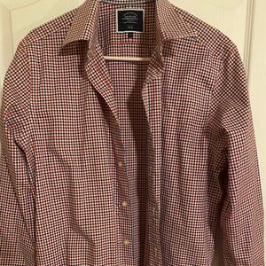 Charles Tyrwhitt Red Checkered 100% Cotton Medium Slim Fit Dress Shirt